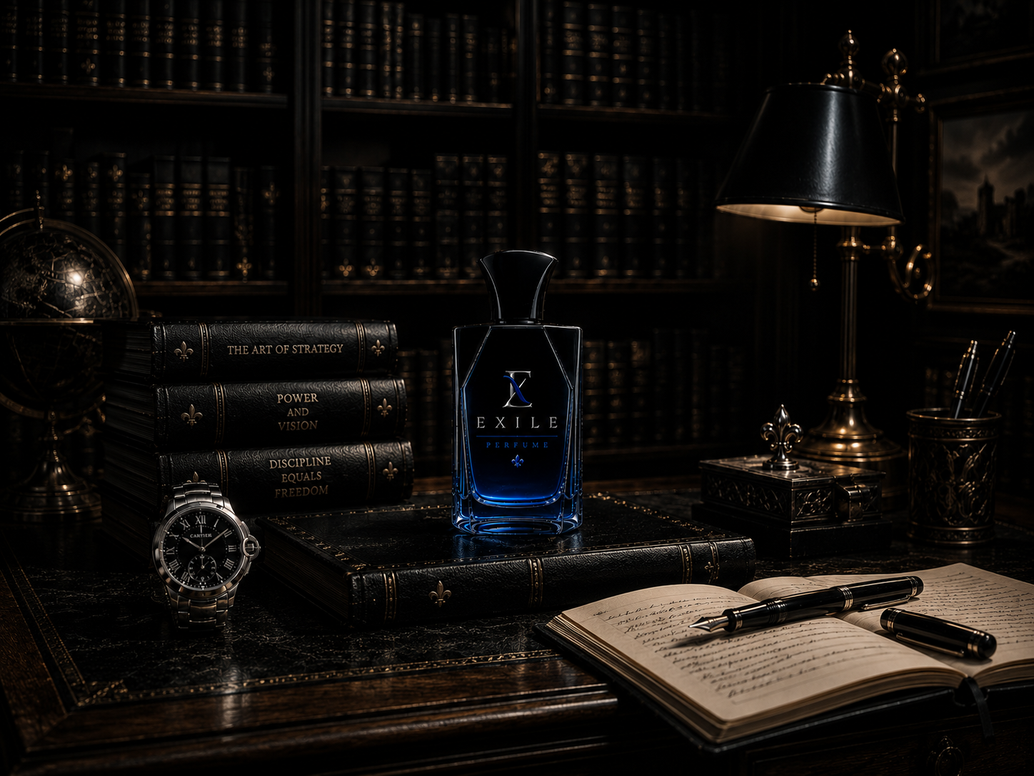 Scents of Exile collection arranged artfully